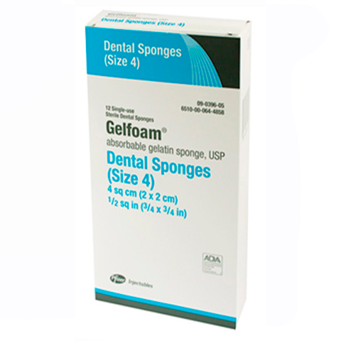 Pfizer GelFoam Size 4 (3/4'' x 3/4'') 6/Pkg. (150-9039605)
