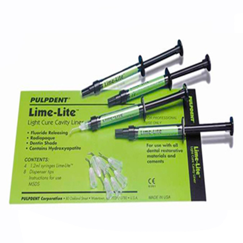 Pulpdent Lime-Lite Kit: 4-1.2ml Syringes; 8 tips. (500-LIMEKIT)
