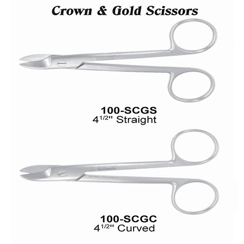 USA Delta Crown & Gold Scissors Dental Instruments
